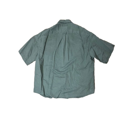 Columbia One Pocket Button Short Sleeve 100% Cotton Shirt Men's Green Size Med - Picture 7 of 9